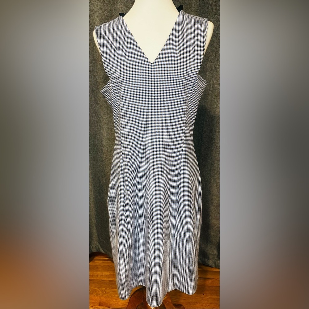 Banana Republic Women’s V-Neck Plaid Sheath Dress – Size 14